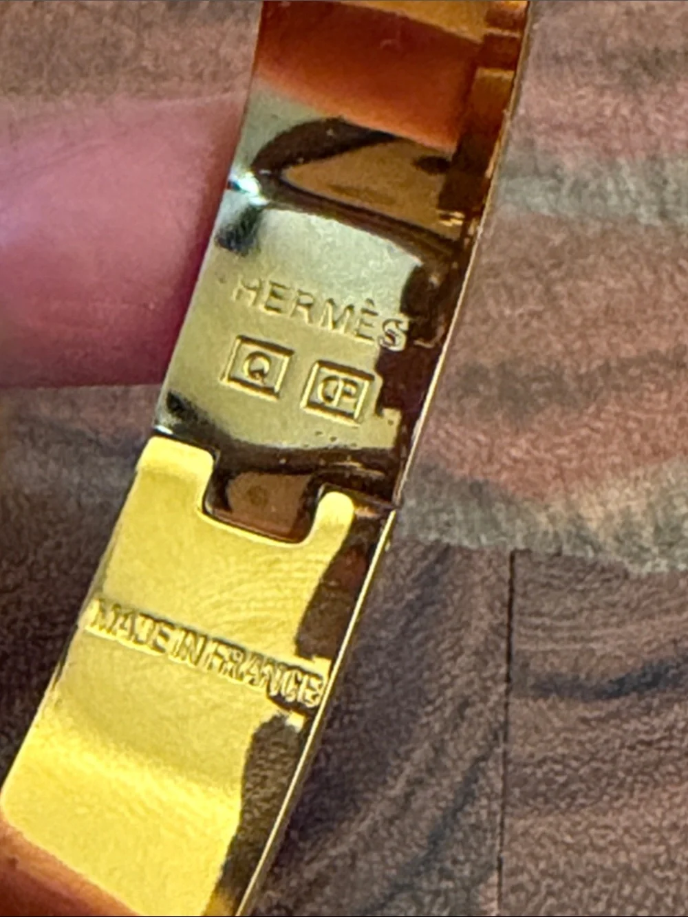 Hermes Clic H Bracelet Red Enamel and Gold PM